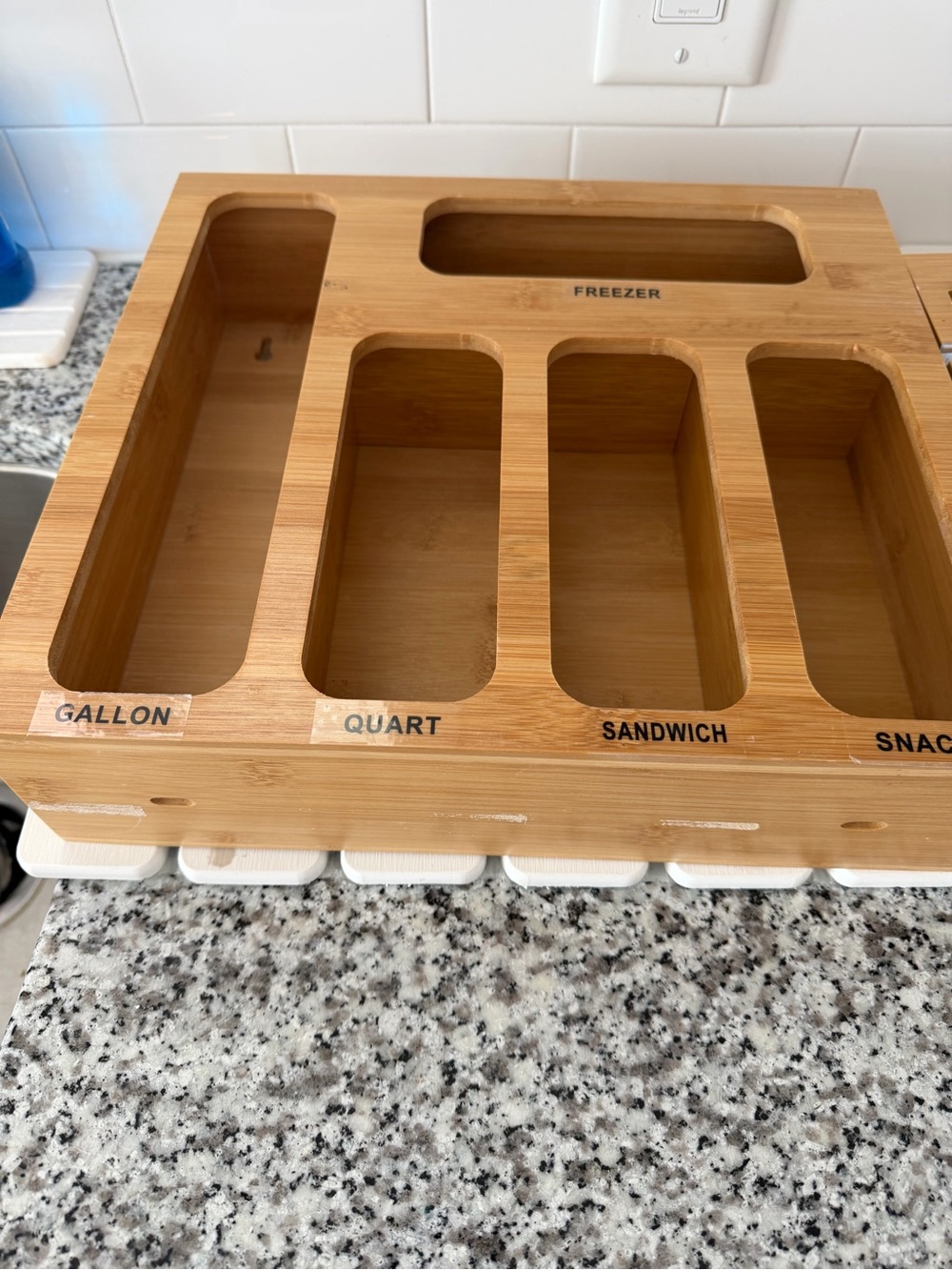 Bamboo Freezer Bag Organizer - Natural Bamboo